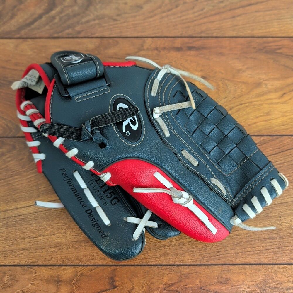 Rawlings Players Series PL115G Baseball Glove Mitt 11.5" LHT Gray Red